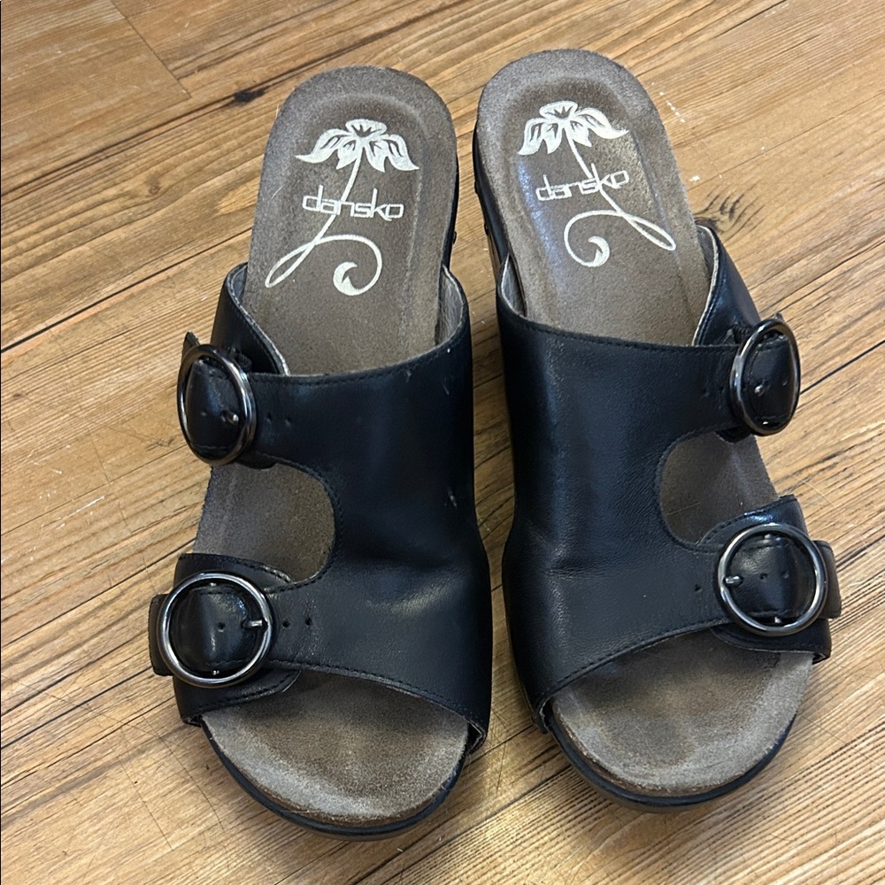 Dansko Women’s Wedge Sandals Black Size 37